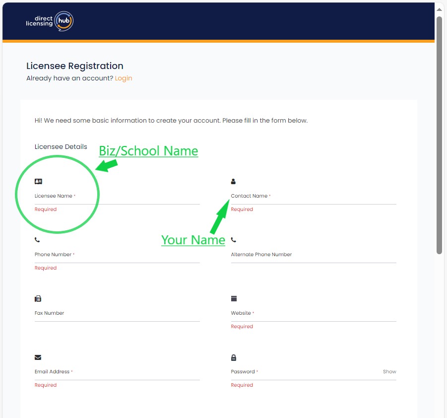 DLH account creation image
